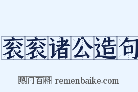 衮衮诸公造句是什么意思的图片